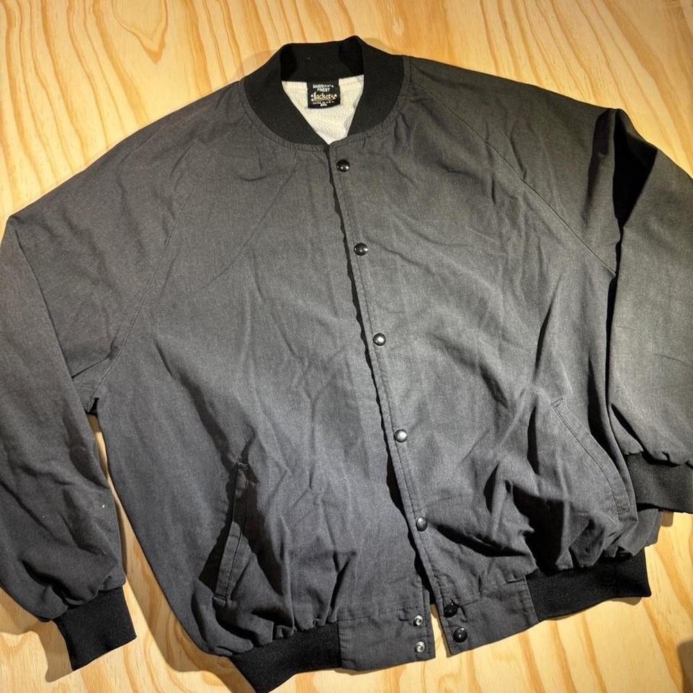 Americas Finest Jackets Mens 2XL Black Bomber Snap Front Made in USA